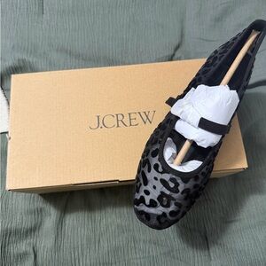 J. Crew Factory Black Leopard Flats